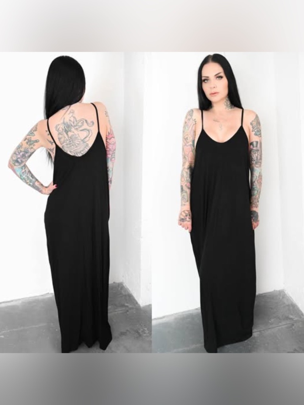 FOXBLOOD Strappy Raven Maxi Dress